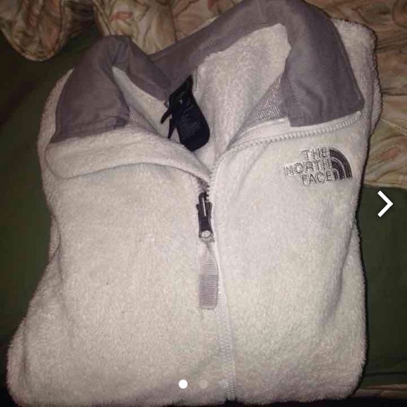 White Fuzzy North Face