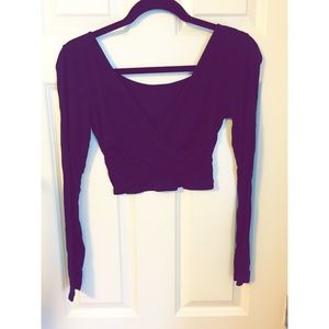 Black crop top with twist in the back