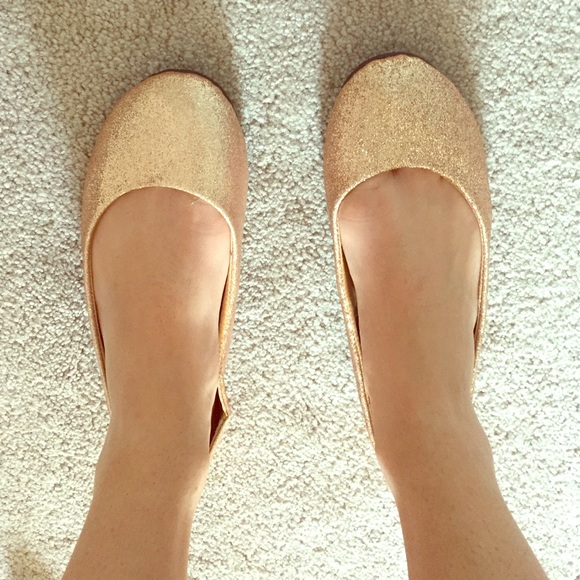 Gold sparkle flats!!