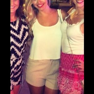 Cream white cropped tank