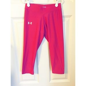Under Armor Capri workout pants, hot pink