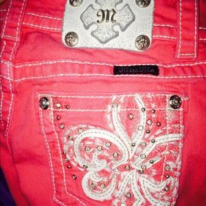 Pink/ salmon Miss me pants