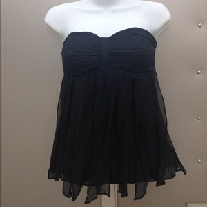 Strapless Silk Side Zip Top