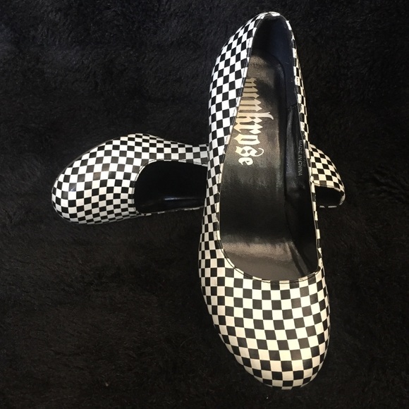 Punkrose Checkered Pumps - Kitten Hill