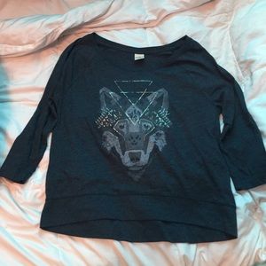 Navy blue long sleeved shirt