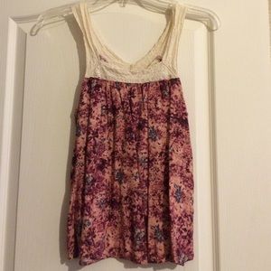 Floral and Lace Tank Top