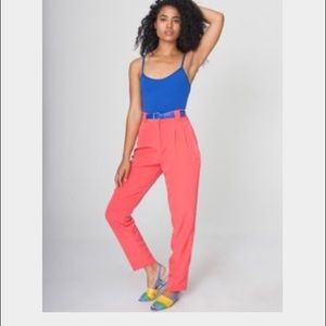 AA Micro-Poly High-Waist Pleated Pant