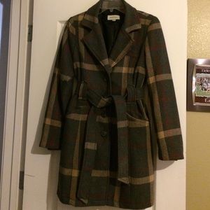 Gray Plaid Pea Coat