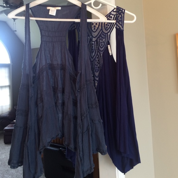 Dark blue, navy vest like cardigans