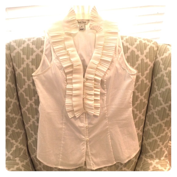 WHBM White ruffle shirt