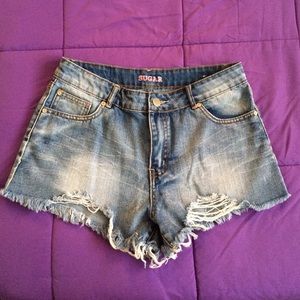 High Waisted Denim Cut off Shorts