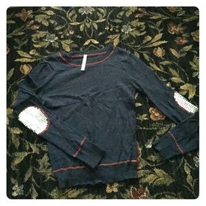 Sequin Elbow Patch Sweater