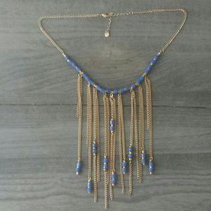 Blue and gold Aztec necklace
