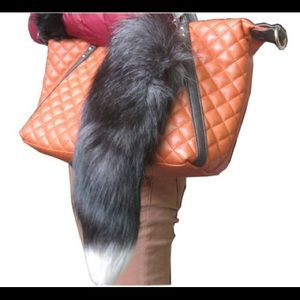 Authentic fox fur tail keychain