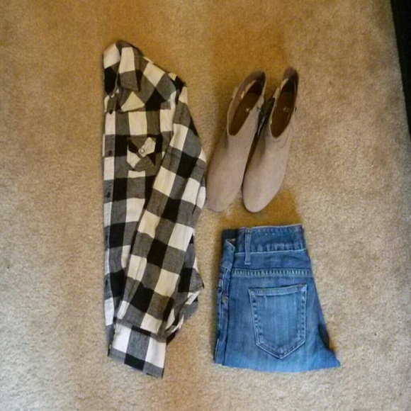 Black and white plaid flannel