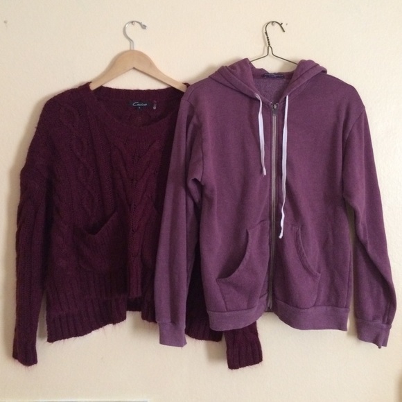 Brandy Melville Hoodie + Oversized Knit Sweater