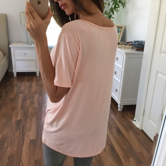 Sold • Pink V-Neck Loose Tee - Picture 4 of 4