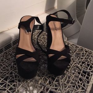 Black wedge sandal