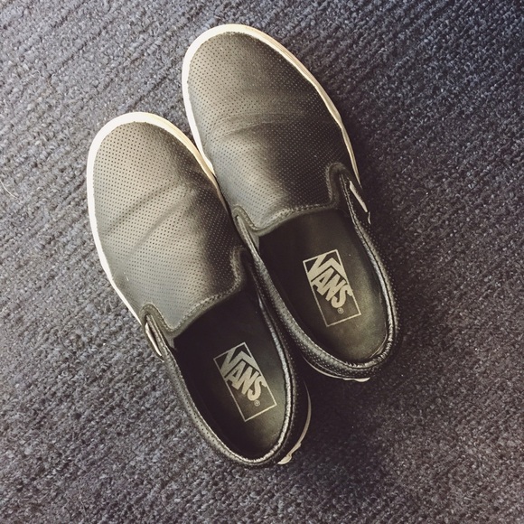 Vans Classic Slip Ons black perforated leather