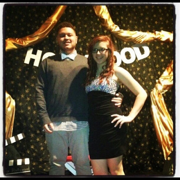 Tight black dress with sequin top - Picture 1 of 1