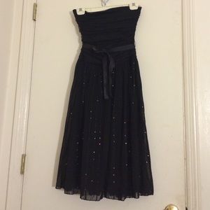 Black strapless dress