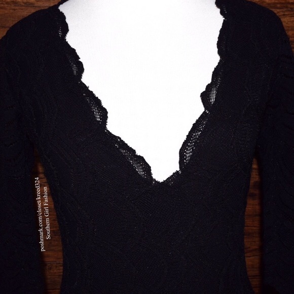 FREE PEOPLE Lace Dress Eyelet Bodycon Mini Shift - Picture 2 of 4