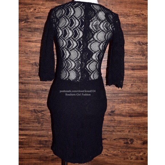 FREE PEOPLE Lace Dress Eyelet Bodycon Mini Shift - Picture 3 of 4