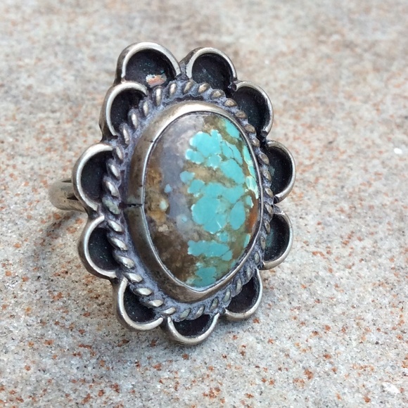 🚫SOLD Vintage sterling silver turquoise ring - Picture 2 of 4