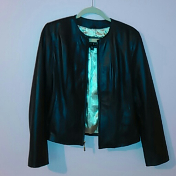 Dark Purple Leather Jacket - Siena Studio