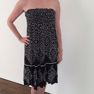 Cool Change Black/White Strapless Dress/Cover-Up Cool Change Black/White Strapless Dress/Cover-Up