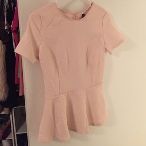 Never worn baby pink peplum shirt