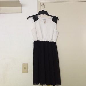 Black & cream dress