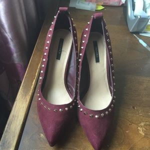 Dark brownish-red studded Forever 21 Heels