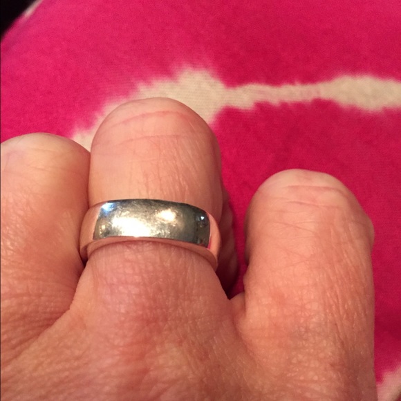 Silver tone square ring