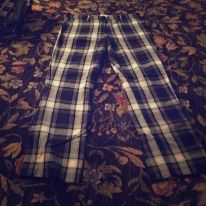 Gap Black and White Plaid Pants