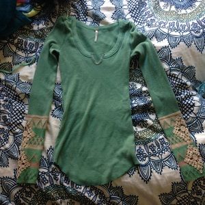 Blue/teal/green Free People Thermal Long Sleeve