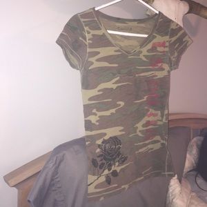 Camo Lucky Brand Vneck Tee