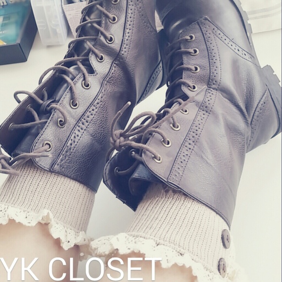 Forever 21 Shoes - BROWN COMBAT BOOTS