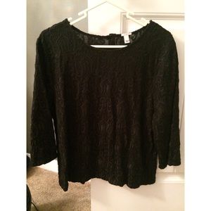 black top with embroidered detail