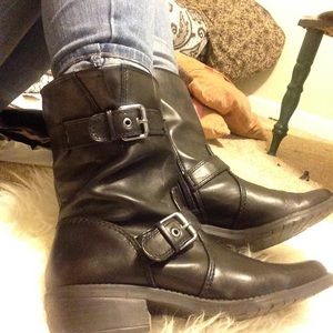 Black combat  style boots