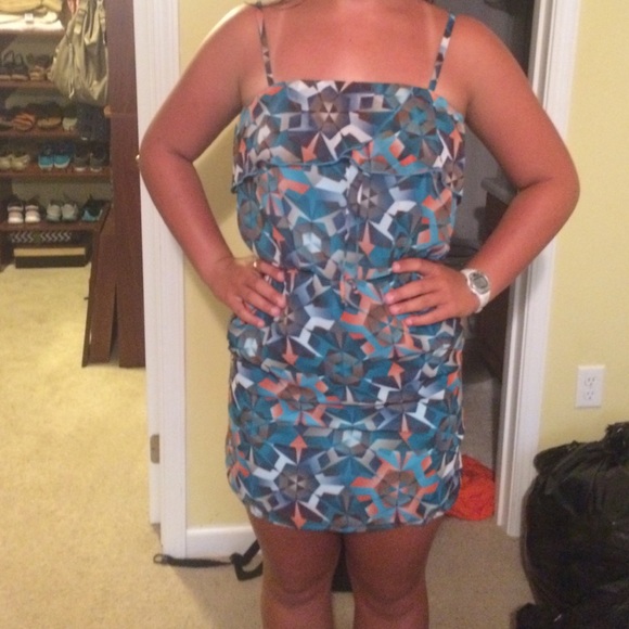 Blue patterned  dress - Picture 1 of 3