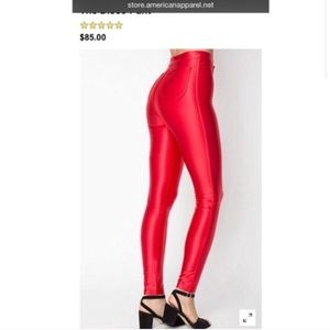 American Apparel Red Disco Pant