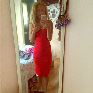 American Apparel Red Ponte Dress