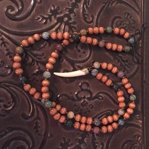 Sale!!!! Handmade wood and horn necklace