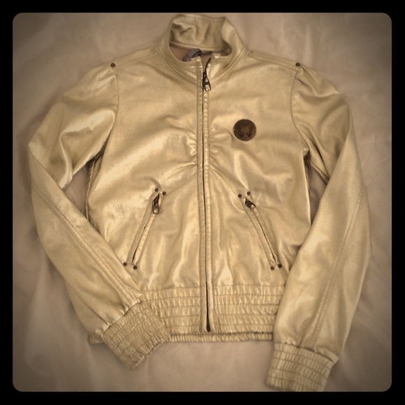 Bershka Gold foil faux leather jacket
