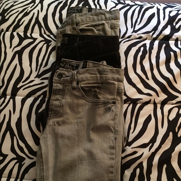 Three pairs men's Rude skinny jeans - Size 30/32