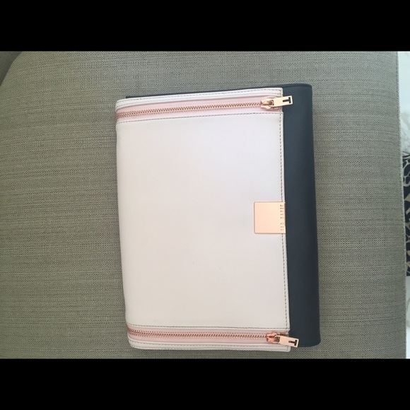 Ted Baker clutch in pink, black rosegold hardware