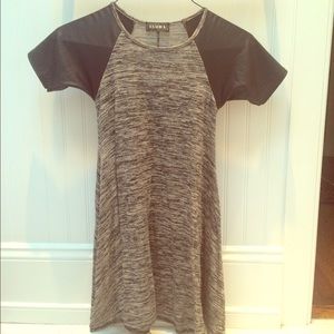 ASOS T-Shirt Dress with Leather Shoulders