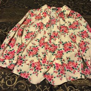 Flower printed blazer