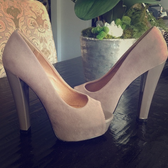 Suede platform heels